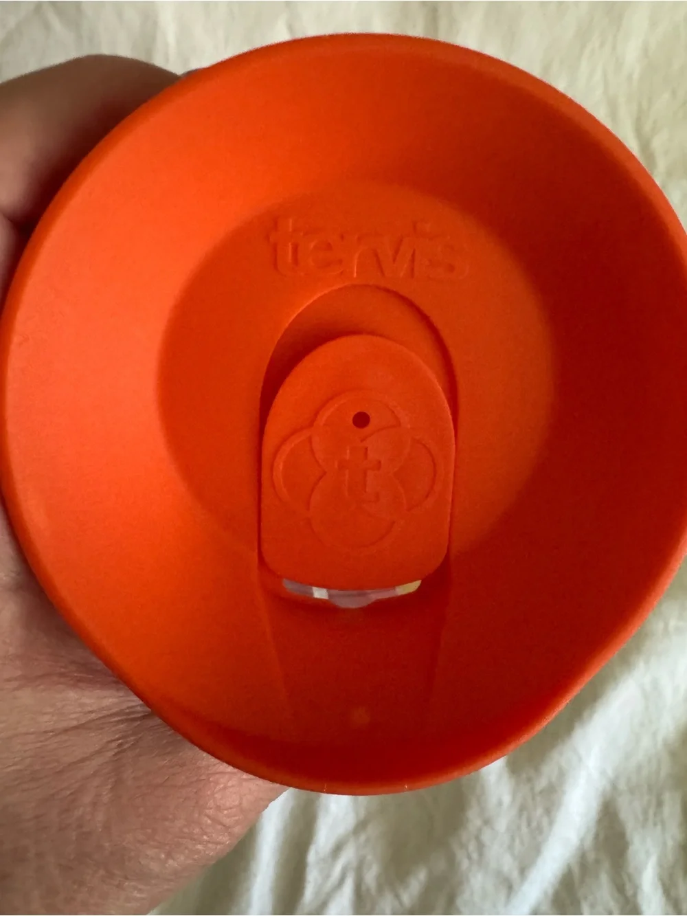 Tervis 16 oz Insulated Tumbler Striped Travel Cup Orange Lid Double Wall